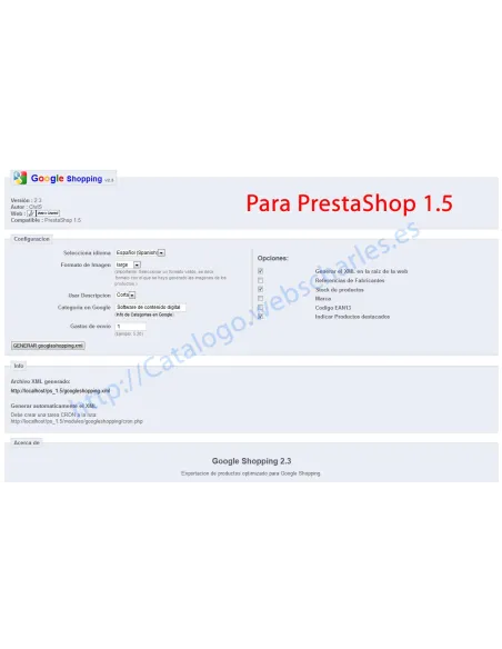 Módulo Google Shopping v2.3 para prestashop 1.5