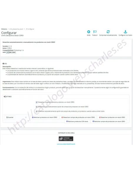 ChrlS Desactiva Stock CERO (PrestaShop 1.6)